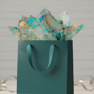 Papel De Seda Pedra Azul Azul-Azul-Azul-Aqua-Gem Opal