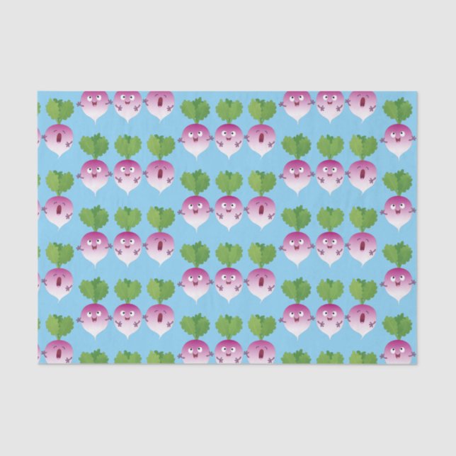 Papel De Seda Pedra de desenho animada de verduras e legumes (Frente )