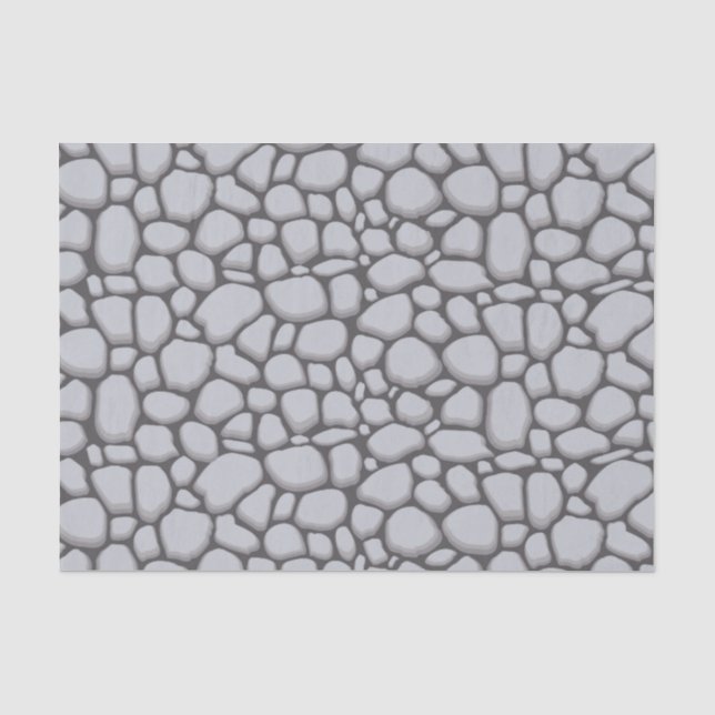 Papel De Seda Pedras Cinza Arredondadas Pavimentadas (Frente )