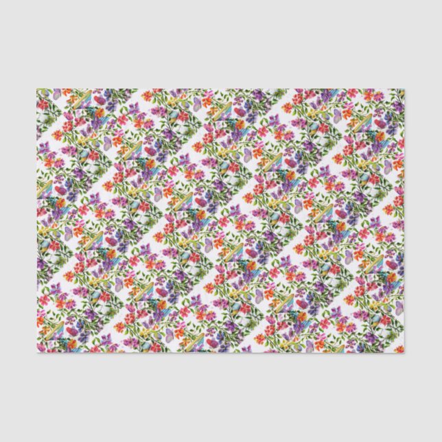 PAPEL DE SEDA PEGADAS DE PATAS BANHEIRA DE PÁSSAROS (Frente )