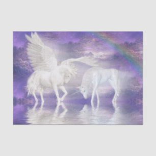Papel De Seda Pegasus e unicórnio