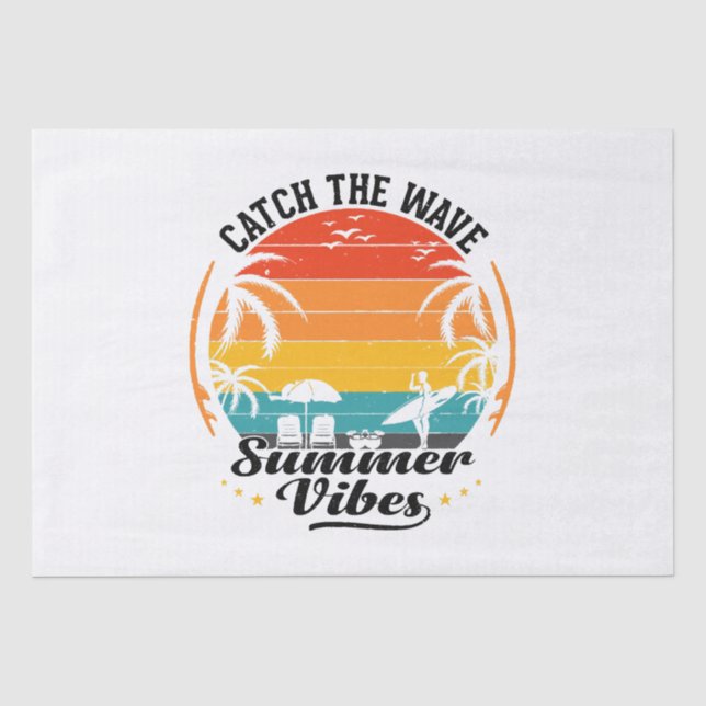 Papel De Seda Pegue a Onda Vibrações de Verão (Frente )
