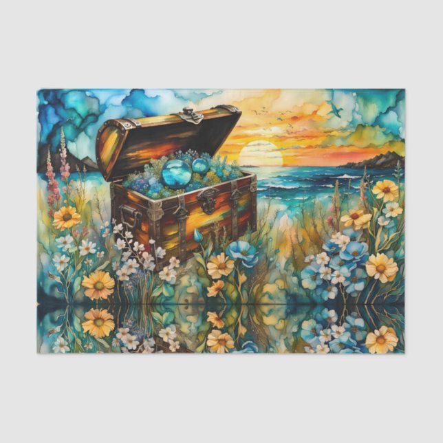 Papel De Seda Peito do tesouro do jardim (Frente )