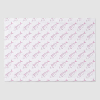 Papel De Seda Peixe Bonito Cinto-Rosa-Pastel e Branco