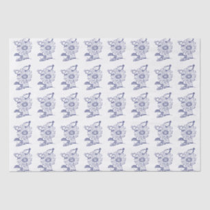 Papel De Seda Peixe Caramujo Anêmona do Mar Oceano DIY Cores Azu