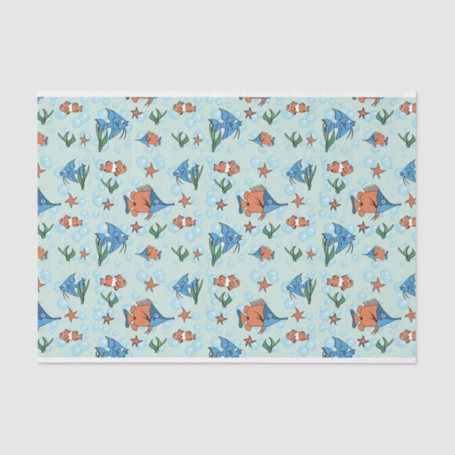 Papel De Seda Peixe de animação bonito (Frente )