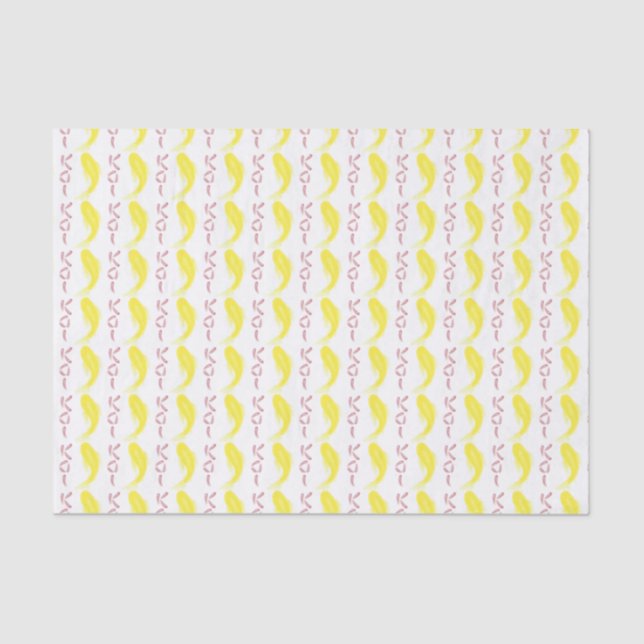 Papel De Seda Peixe-Koi Amarelo com "KOI" Vermelho (Frente )