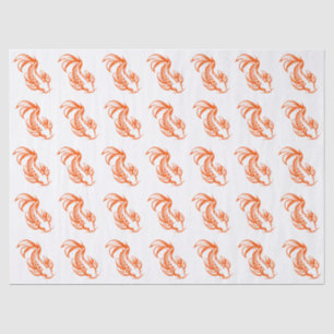 Papel De Seda Peixe Koi Karp #2 DIY Cores Laranja