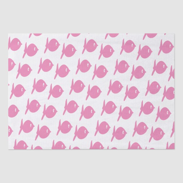 Papel De Seda Peixe Rosa Engraçado (Frente )