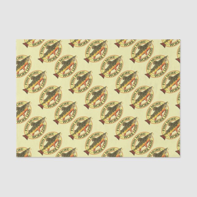 Papel De Seda Peixes cómicos mais - trabalhe menos pesca da (Frente )