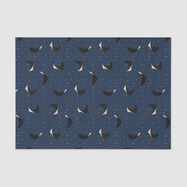 Papel De Seda Peixes De Raios-do-Mar Debaixo-d'água (Frente )