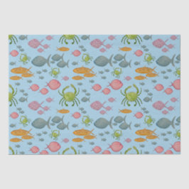 Papel De Seda Peixes e caranguejos