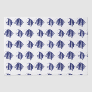 Papel De Seda Peixes Tropicais Vintage Que Desenha Azul Estirpad