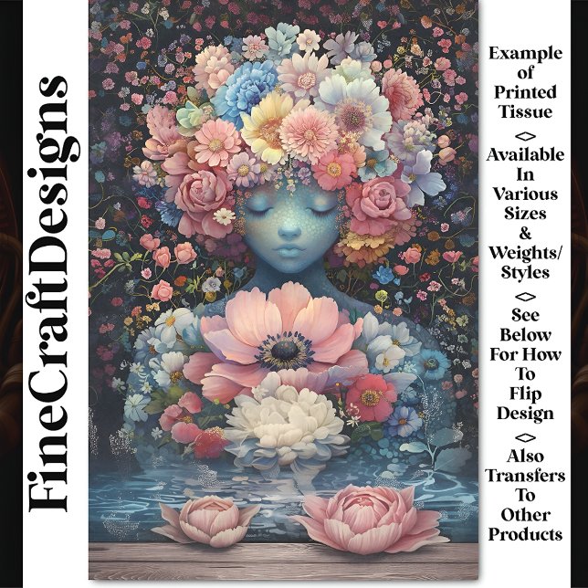 Papel De Seda Pele Azul Pacífica Figura AG31: Decoupage (Criador carregado)