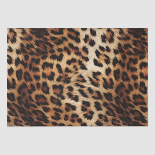 Papel De Seda Pele de impressão leopardo (Frente )