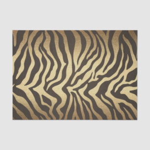 Papel De Seda Peles de Animais com Estampa de Zebra Glamour Ouro