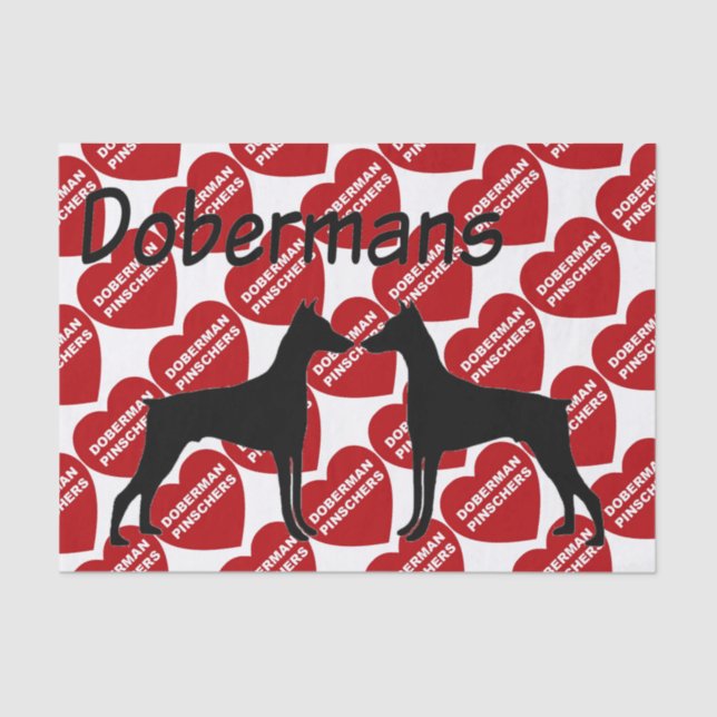 Papel De Seda Pelo amor de Doberman Pinscher Cães (Frente )