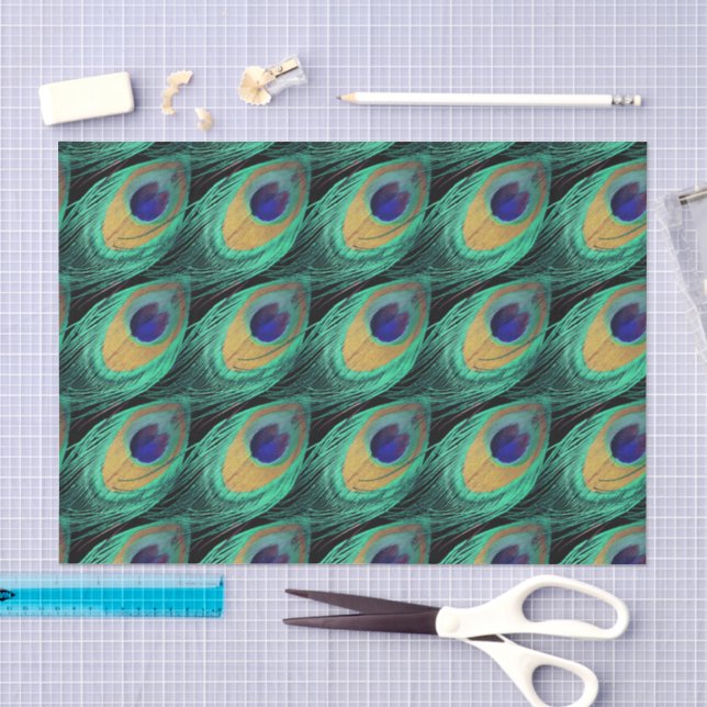 Papel De Seda Pena de Pavão Personalizada  (Arte )