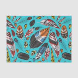 Papel De Seda Penas coloridas