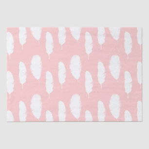 Papel De Seda Penas cor-de-rosa e brancas