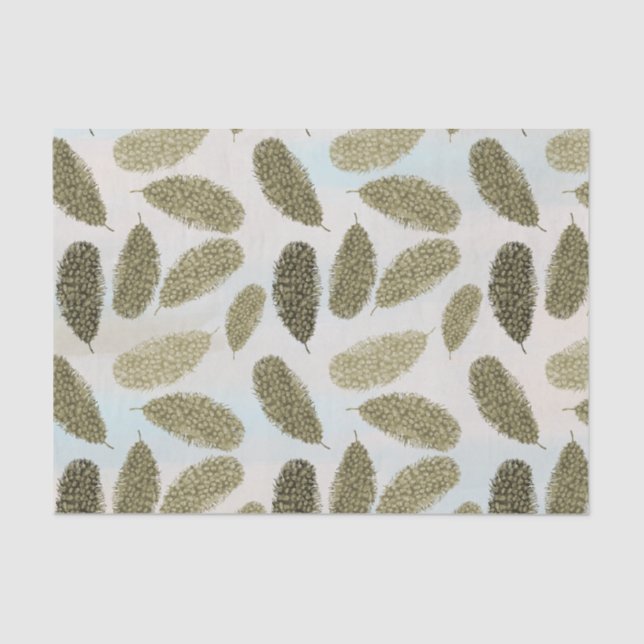 Papel De Seda Penas de Aquarela Douradas (Frente )