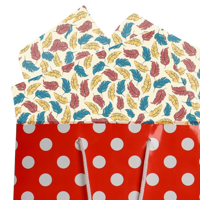 Papel De Seda Penas de desenhos vermelhos, azuis e amarelos em c (Criador carregado)