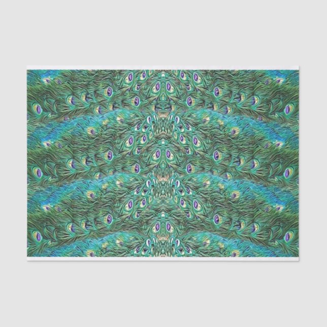 Papel De Seda Penas de pavão, abstrato - padrão acrílico (Frente )