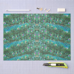 Papel De Seda Penas de pavão, abstrato - padrão em acrílico