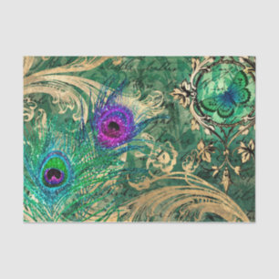 Papel De Seda Penas de Peacock Ephemera