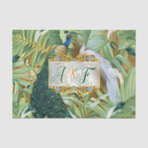 Papel De Seda Penas de Peacock Reais ouros