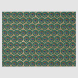 Papel De Seda Penas dos Olhos de Peacock em Tan