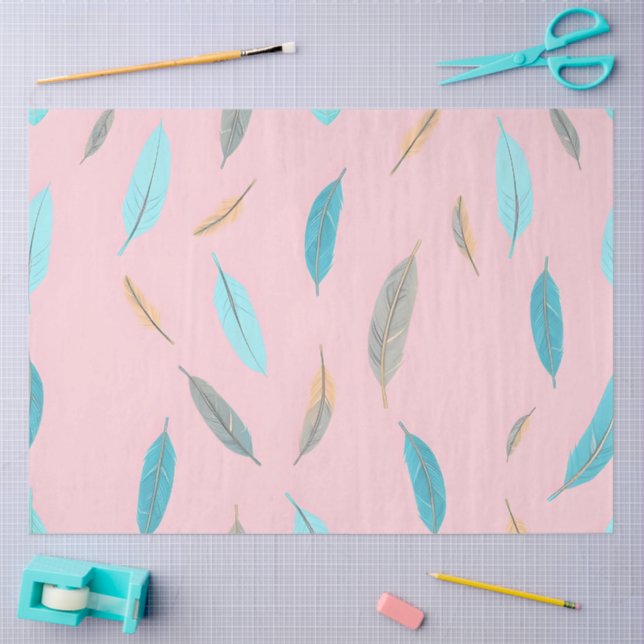 Papel De Seda Penas Populares Coleção de Boho de Luxo (Arte )