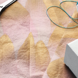 Papel De Seda Penas Rosa com Pontas Douradas