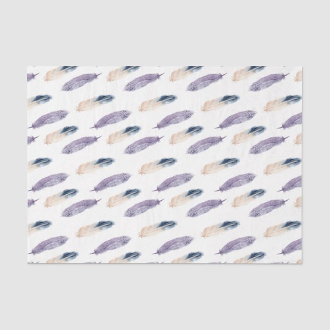 Papel De Seda Penas Roxas (Design 6 da Série Roxa) (Frente )