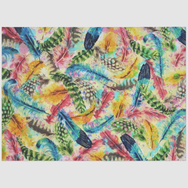 Papel De Seda Penas tribais com lente de lama (Frente )