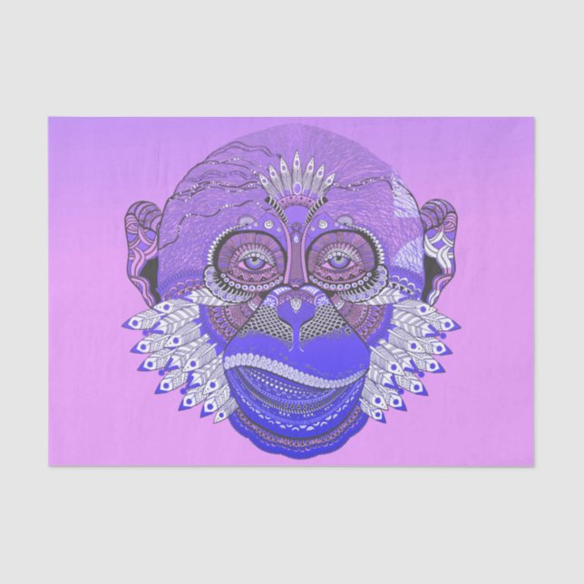 Papel De Seda Penas Tribais Funky Monkey (Frente )