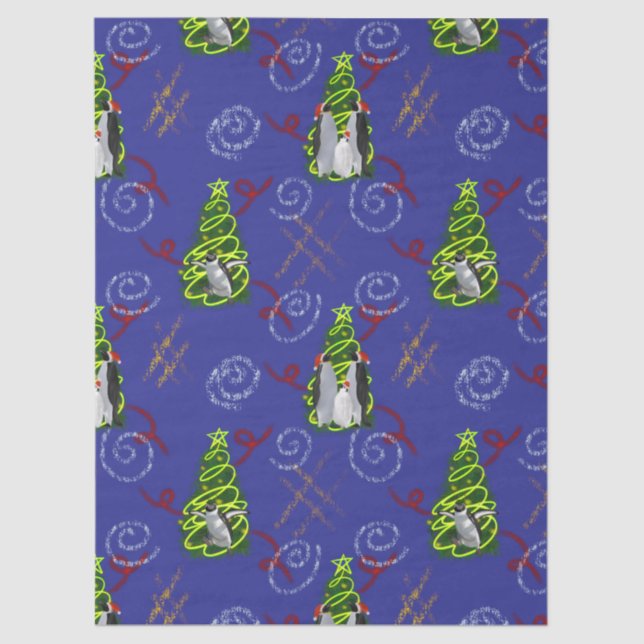 Papel De Seda Penguin Christmas (Frente )