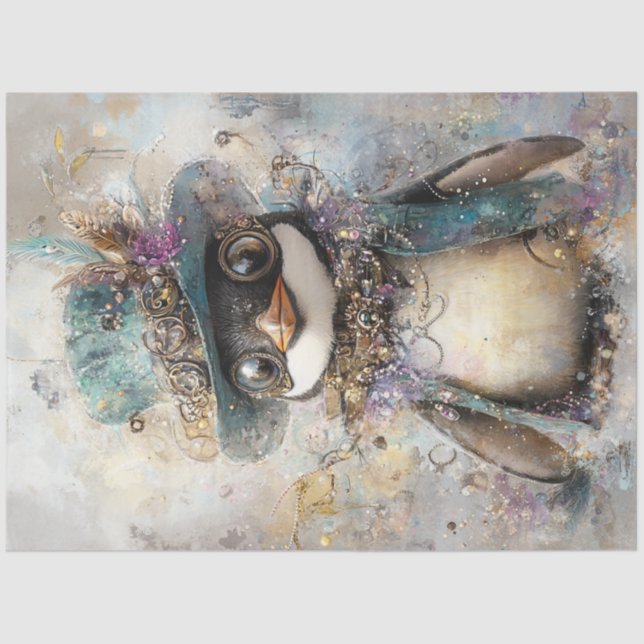 Papel De Seda Penguin Extradentário do Steampunk (Frente )