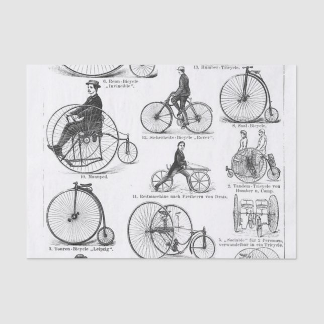 Papel De Seda Penny Farthing de Bicicleta de Alta Roda (Frente )