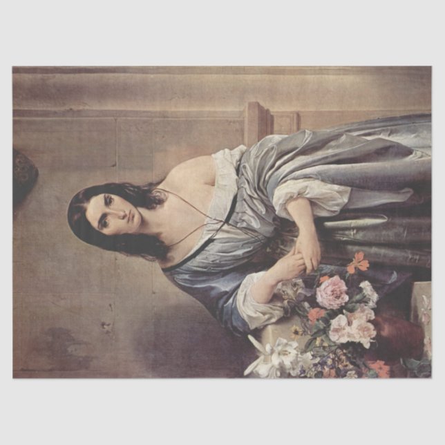 Papel De Seda Pensamentos melancólicos (por Francesco Hayez) (Frente )