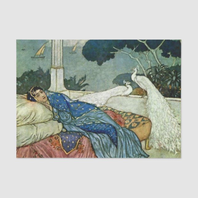 Papel De Seda "Pensando em Lady Yang" por Edmund Dulac (Frente )