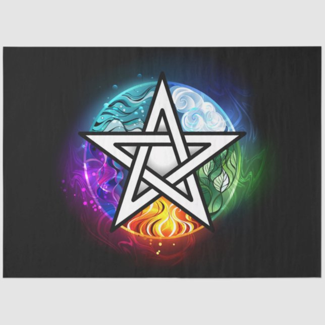 Papel De Seda Pentagrama do Wiccan (Frente )