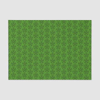 Papel De Seda Pentagrama Preto em Verde