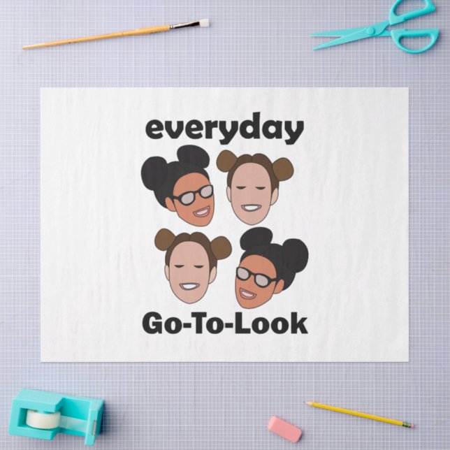 Papel De Seda Penteado Space Buns Look do Dia a Dia Moda (Arte )
