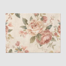 Papel De Seda Peônia Romântica & Jardim Antigo de Rosa