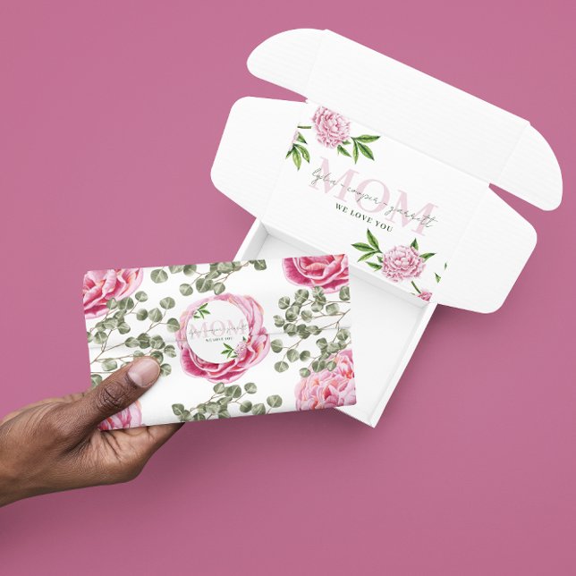 Papel de Seda Peônia Rosa (Celebrate someone special with this watercolor peony tissue paper! Matching collection available! )