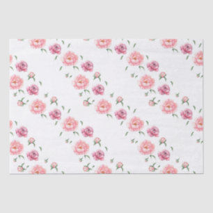 Papel De Seda Peônias Rosa água-forte Nupcial