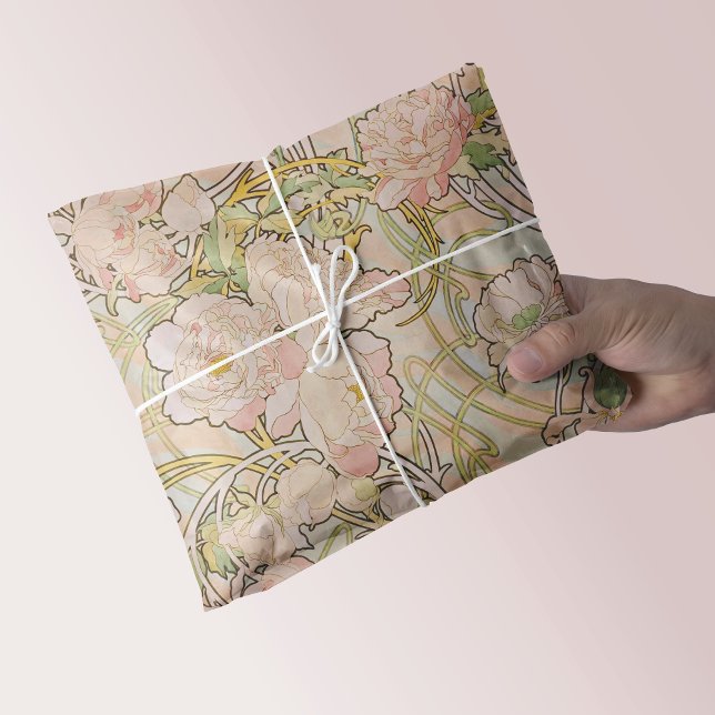 Papel De Seda Pêonias Rosa Padrão Floral (Criador carregado)