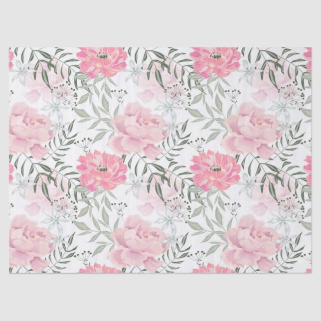 Papel De Seda Peônias rosas rosa flores buquê de flores (Frente )