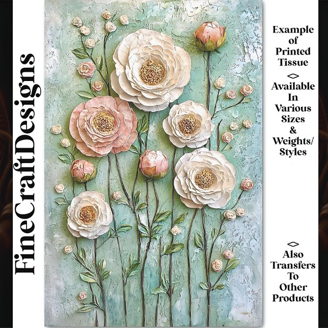 Papel De Seda Peônias texturizadas, desacoplamento BDL6 do Jardi (Criador carregado)